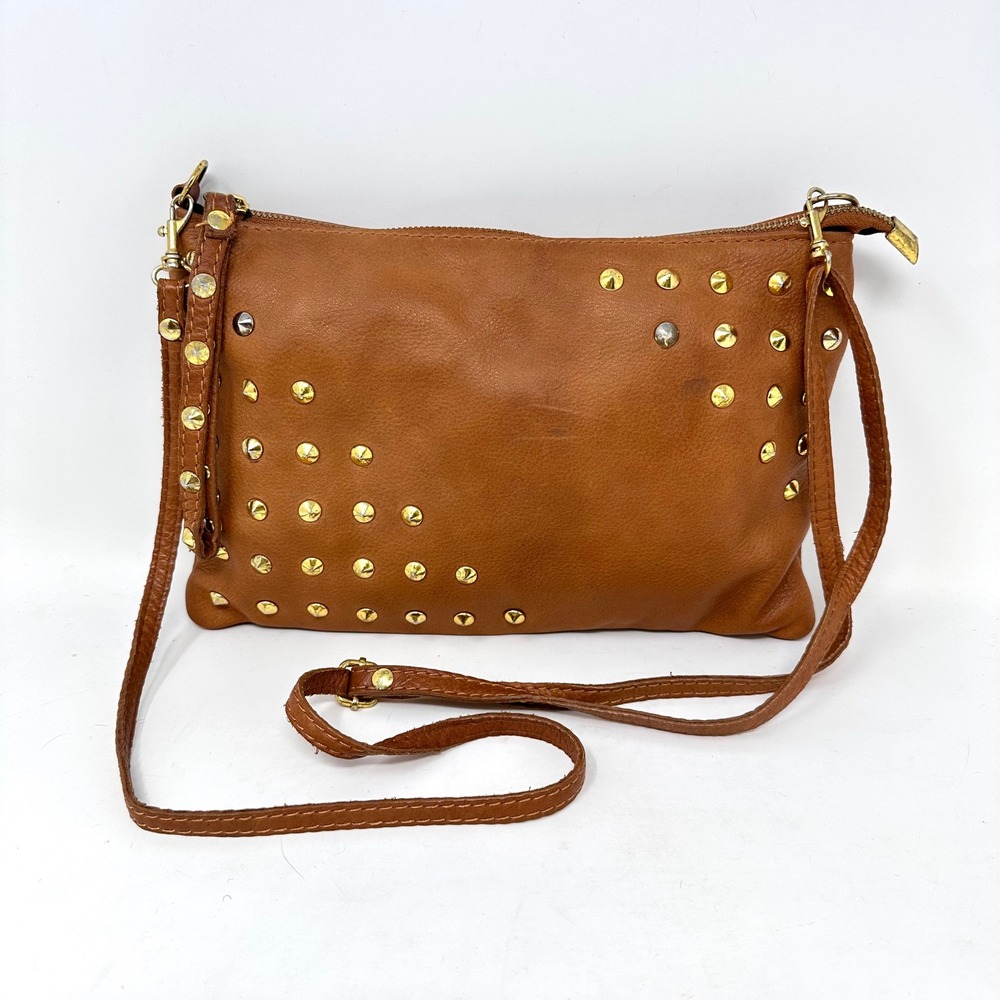 Borse in‎ Pelle Made in Italy Studded Clutch Crossbody